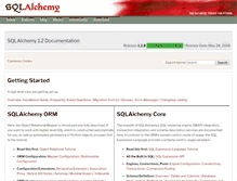 Tablet Screenshot of docs.sqlalchemy.org